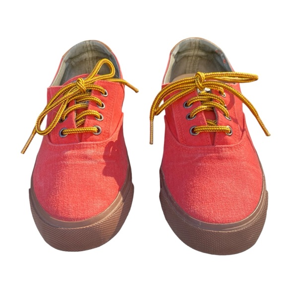 Vintage Polo Sportsman Red Canvas Lug Sole Bottom Quality Outdoor Shoes size 8.5 - Picture 1 of 15